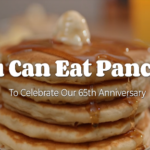IHOP 庆祝成立65周年，8月27日前$5松饼任意吃 还有其它各项优惠