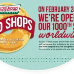 為慶祝其第1000家分店開幕，Krispy Kreme將發送免費 Doughnut！(2/24)