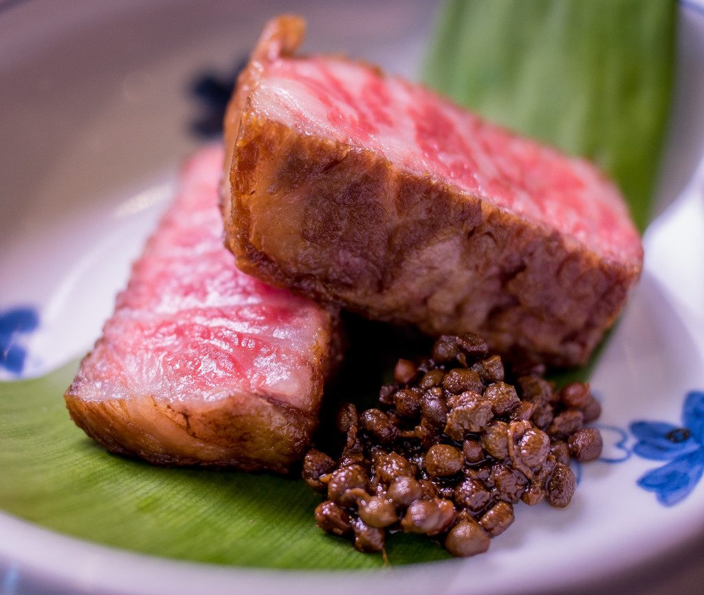 Hokkaido beef Arima Sansho at Omakase in San Francisco, Calif., is seen on September 3rd, 2015.