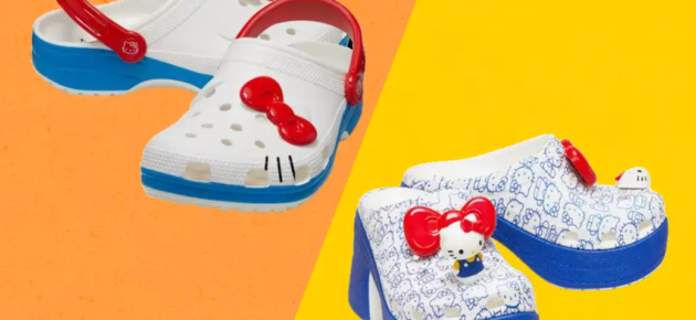 Hello Kitty 与 Crocs 经典懒人鞋联名合作，打造出可爱的设计!!